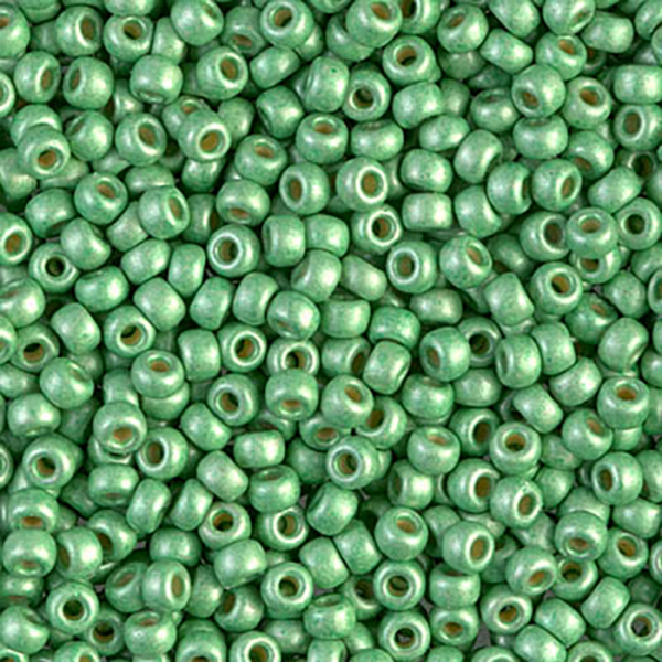 8/0 DC Galvanized Matte Dk Mint Green Miyuki Seed Bead - Quantity: 15 grams - 6004