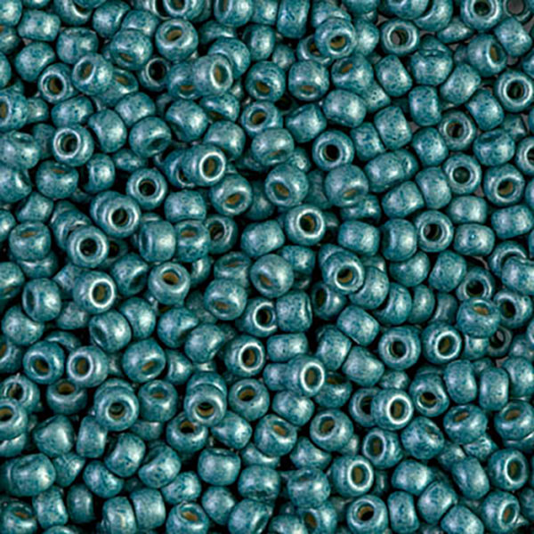 8/0 DC Galvanized Matte Seafoam Miyuki Seed Bead - Quantity: 15 grams - 2205