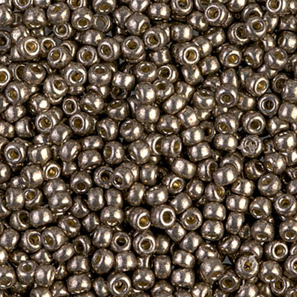 8/0 Duracoat Galvanized Pewter Miyuki Seed Bead - Quantity: 10 grams - 4433