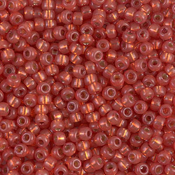 8/0 Dc Silver Lined Dyed Persimmon Miyuki Seed Bead - Quantity: 15 grams - 3327