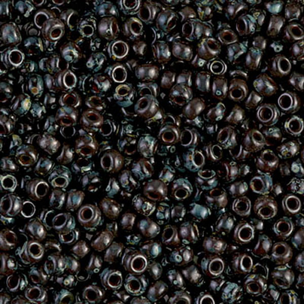 8/0 Transparent Garnet Picasso Miyuki Seed Bead - Quantity: 15 grams - 4852