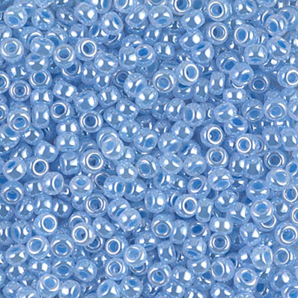 8/0 Sky Blue Ceylon Miyuki Seed Bead - Quantity: 15 grams - 5109R