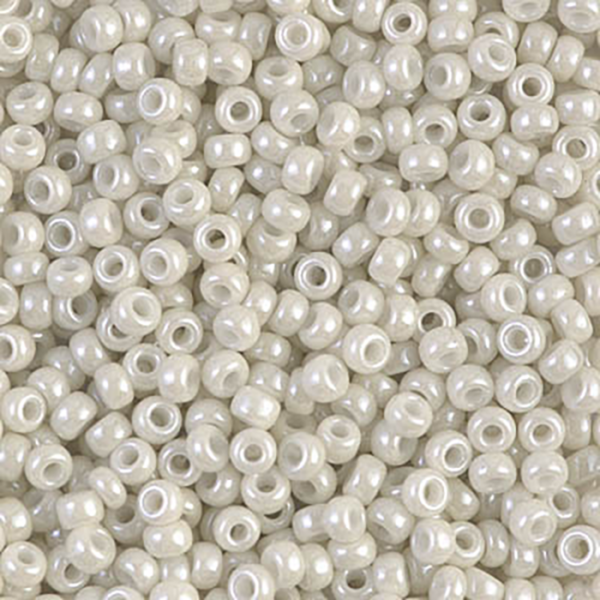 8/0 Op Limestone Luster Miyuki Seed Bead - Quantity: 15 grams - 2002R