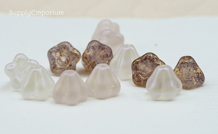 4x6mm Whispering Bells Czech Bell Flower Mix - 12 Pieces - MIX177