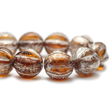 6mm Topaz Mercury Czech Melon Round - 25 pieces - 4906