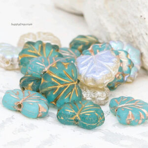 10x13mm czech maple leaf beads magical maple mix