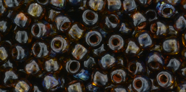 6/0 Hybrid Transparent Light Topaz Picasso Toho Seed Bead - Quantity: 16 grams - 5770