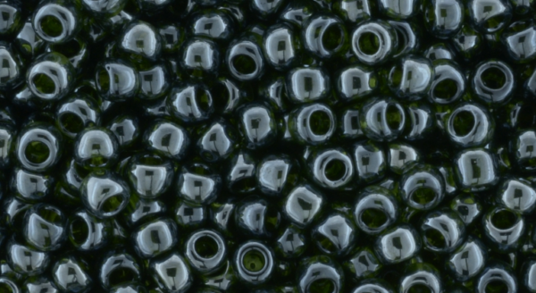 8/0 Tr Lustered Olivine Toho Seed Bead - Quantity: 15 grams - 3458