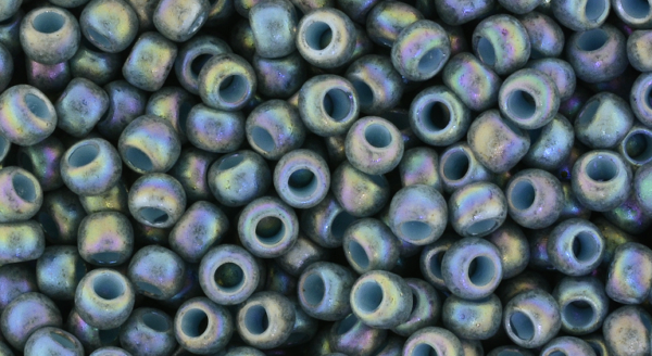 8/0 Semi Glazed Rainbow Blue Turquoise Toho Seed Bead - Quantity: 15 grams - 5235