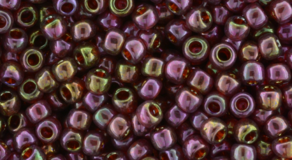 8/0 Gold Lustered Wild Berry Toho Seed Bead - Quantity: 15 grams - 4971