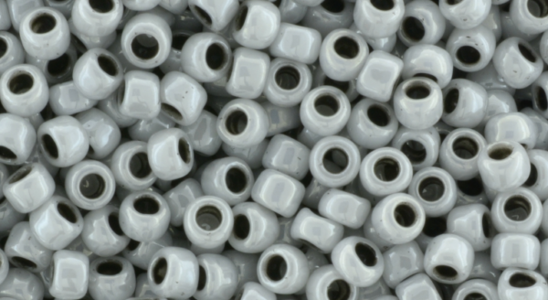 8/0 Black Lined Op Gray Toho Seed Bead - Quantity: 15 grams - 2981R