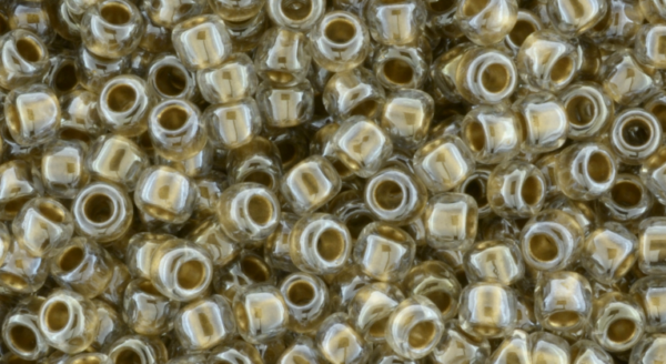 8/0 Gold-Lined Crystal Toho Seed Bead - Quantity: 15 grams - 2424