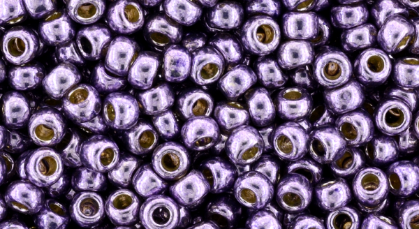 8/0 Permafinish Galvanized Pale Lilac Toho Seed Bead - Quantity: 15 grams - 5112