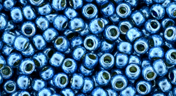 8/0 Permafinish Galvanized Aqua Sky Toho Seed Bead - Quantity: 15 grams - 5111
