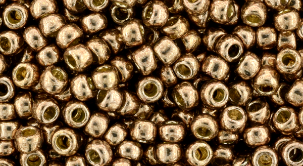 8/0 Permafinish Galvanized Almond Toho Seed Bead - Quantity: 15 grams - 5113