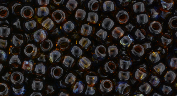 8/0 Hybrid Transparent Light Topaz Picasso Toho Seed Bead - Quantity: 14 grams - 2031