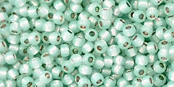 11/0 Silver Lined Aqua Translucent Toho Seed Bead - Quantity: 10 grams - 3665R