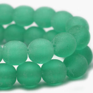 3mm emerald matte Czech druk round glass beads