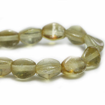 5x3mm Pale Olive Mercury Czech Pinch Bead - 30 pieces - 573R - Image 3