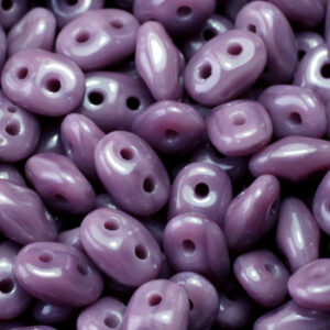 2.5x5mm Czech SuperDuo beads plum