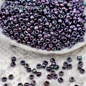 11/0 toho seed beads metallic amethyst gunmetal 11-90