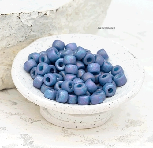 6/0 Matte Turquoise Blue Nebula Matubo Seed Bead - Quantity: 12 grams - 1530RR - Image 3