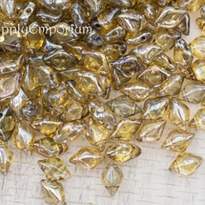 8x5mm transparent rembrandt czech gemduo 2-hole beads 10 grams