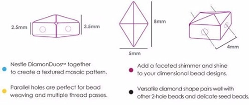 8x5mm Trans Rembrandt Czech GemDuo - 70 pieces - 1566R - Image 3