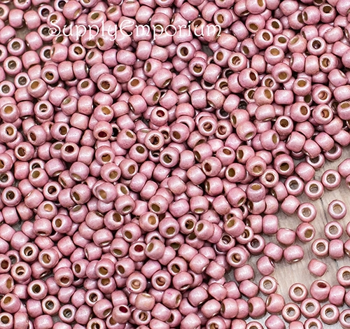 11/0 PermaFinish Matte Galvanized Peach Coral Toho Seed Bead - Quantity: 10 grams - 1781RR