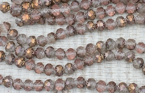 6x5mm Matte Apollo Gold Czech Rosebud - 25 pieces - 1891R