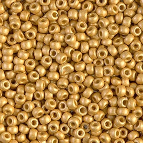 6/0 Matte Duracoat Galvanized Gold Miyuki Seed Bead - Quantity: 12 grams - 1947R
