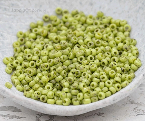11/0 Chartreuse Matte PicassoMiyuki Seed Bead - Quantity: 10 grams - 2091 - Image 3
