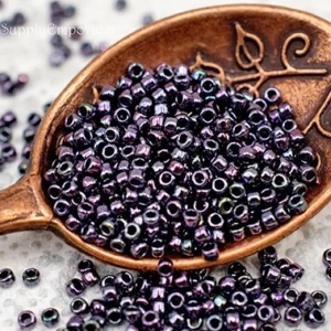 15/0 toho seed beads metallic amethyst gunmetal