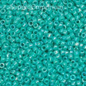 15/0 toho opaque rainbow turquoise seed beads