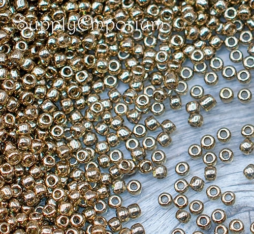 11/0 Gold Lustered Montana Blue Toho Seed Bead - Quantity: 10 grams - 2532