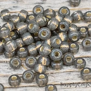 6/0 silver lined dyed rustic gray miyuki seed beads 6-650 15 grams