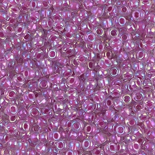 8/0 Raspberry Lined Crystal Ab Miyuki Seed Bead - Quantity: 15 grams - 3075 - Image 3