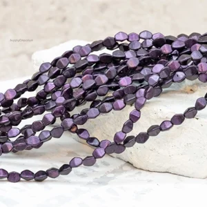 5x3mm chrome purple Czech pinch glass beads