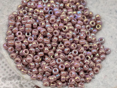 11/0 Op Mauve AB Miyuki Seed Bead - Quantity: 10 grams - 3515R - Image 2