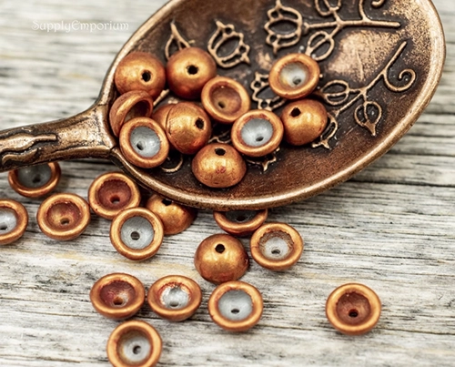 4x2mm Saturated Metallic Russet Orange Starman Teacup - 5 Grams - 4226R