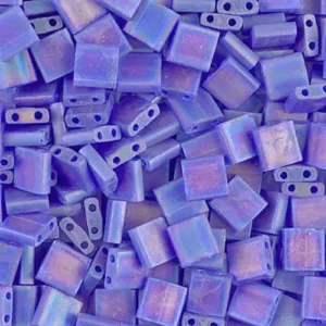 5mm miyuki tila 2-hole beads matte transparent cobalt ab