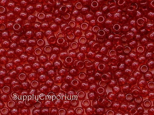 11/0 Transparent Ruby Toho Seed Bead - Quantity: 10 grams - 5209
