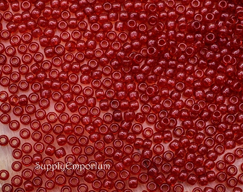 11/0 Transparent Ruby Toho Seed Bead - Quantity: 10 grams - 5209 - Image 3