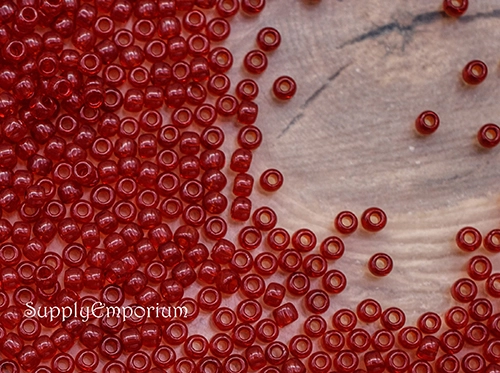 11/0 Transparent Ruby Toho Seed Bead - Quantity: 10 grams - 5209 - Image 2