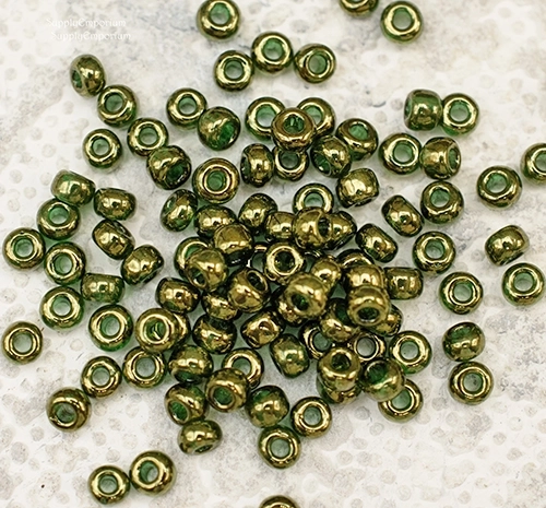8/0 Olive Gold Luster Miyuki Seed Bead - Quantity: 15 grams - 5289 - Image 2