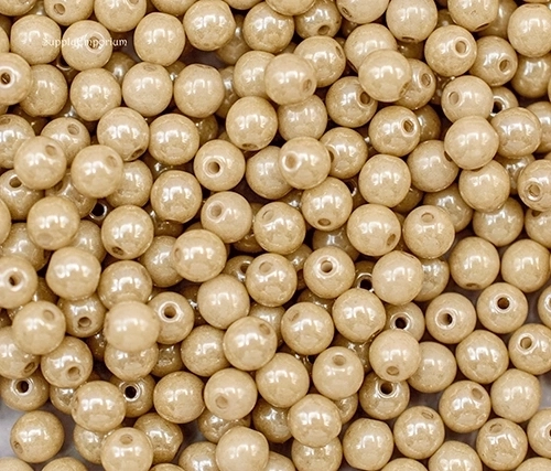 3mm Chalk White Latte Luster Czech Druk - 50 pieces - 5473R - Image 2