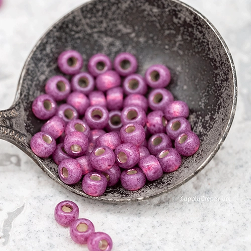 6/0 Duracoat S/L Dyed Peony Pink Miyuki Seed Bead - Quantity: 15 grams - 6507R