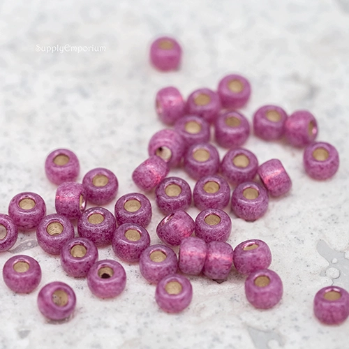 6/0 Duracoat S/L Dyed Peony Pink Miyuki Seed Bead - Quantity: 15 grams - 6507R - Image 3