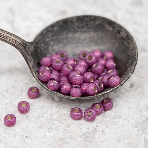 6/0 Duracoat S/L Dyed Peony Pink Miyuki Seed Bead - Quantity: 15 grams - 6507R - Image 2