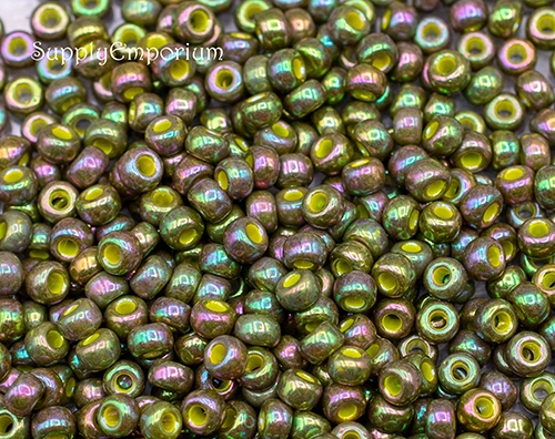 11/0 Op Golden Olive Luster Miyuki Seed Bead - Quantity: 10 grams - 6766R